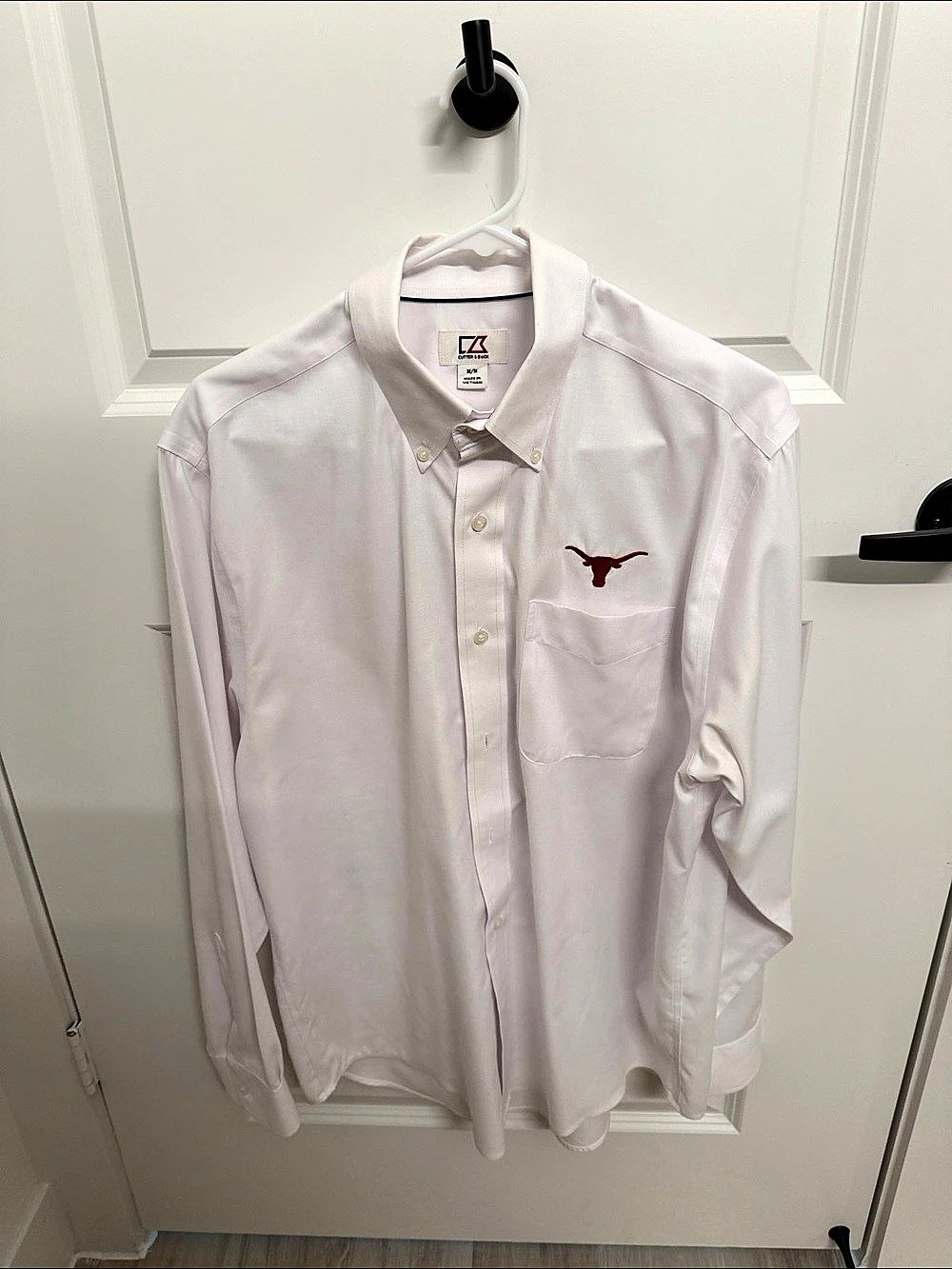Cutter and Buck Men's White Button Down Shirt